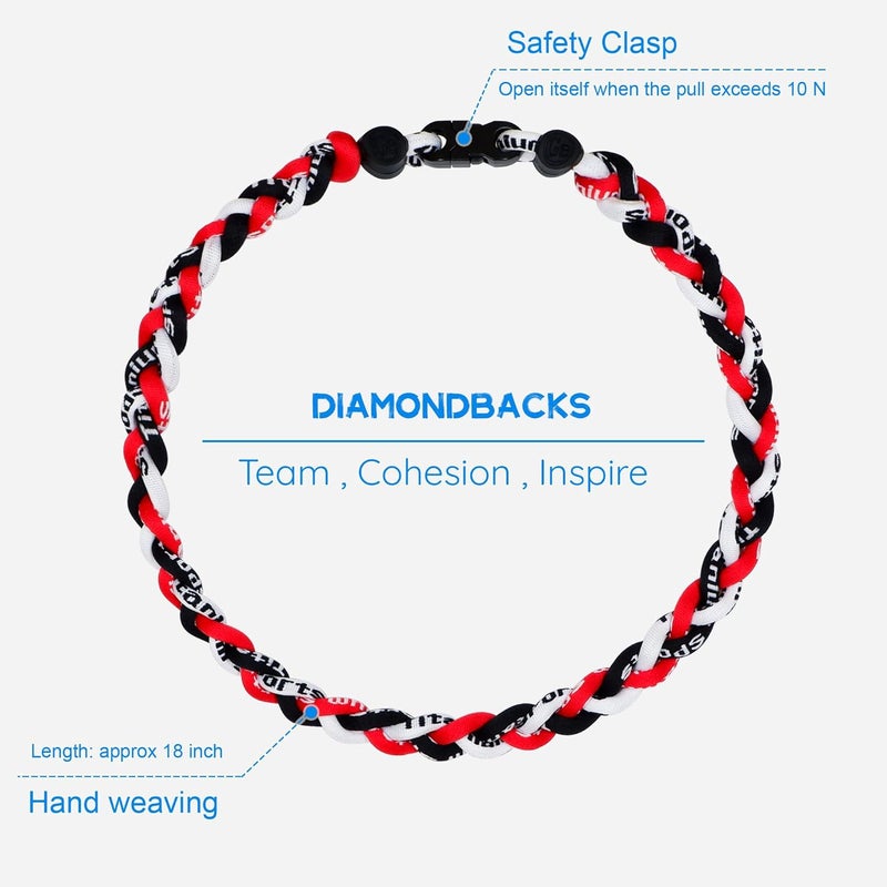 SUPBOMM Baseball Rope Necklaces, League Team Colors Braided Necklace, Baseball Team Gifts - Image 2